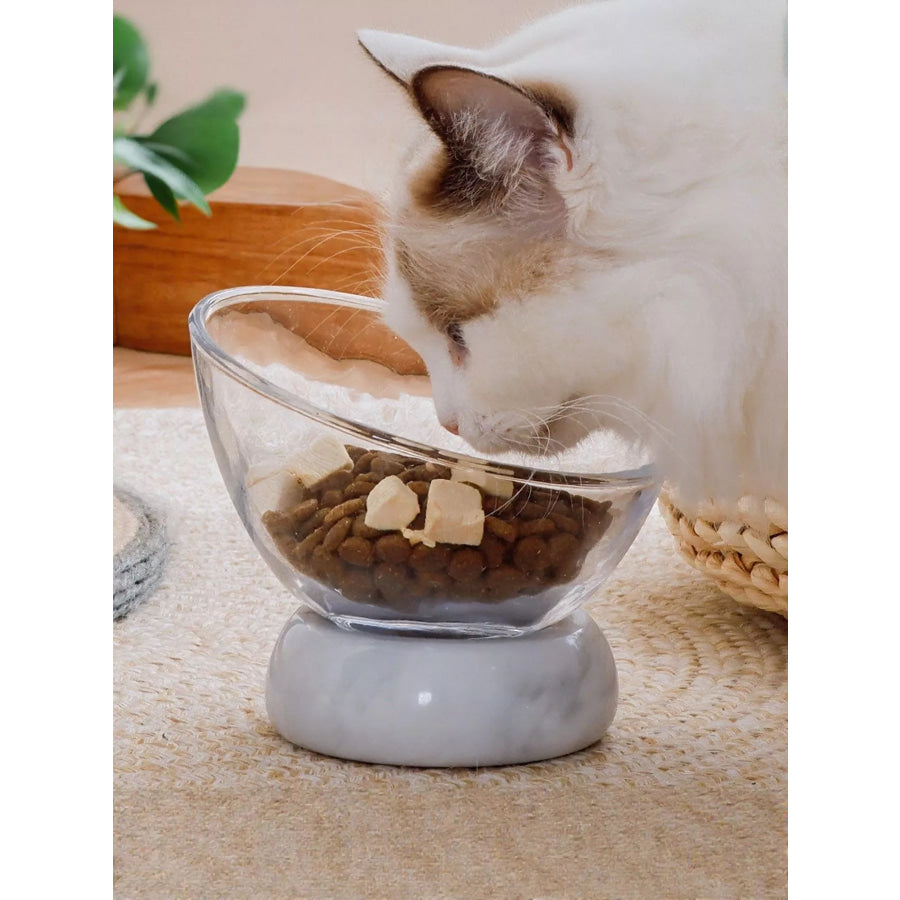 Elevated Tilted Non-Slip Clear Pet Bowl Transparent / S Apparel and Accessories