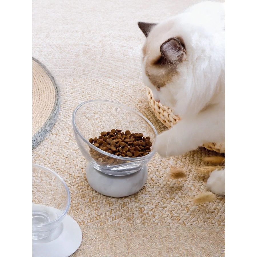 Elevated Tilted Non-Slip Clear Pet Bowl Transparent / S Apparel and Accessories