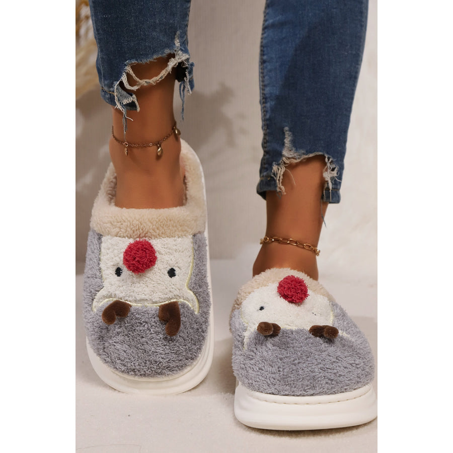 Elk Furry PVC Flat Slippers Apparel and Accessories