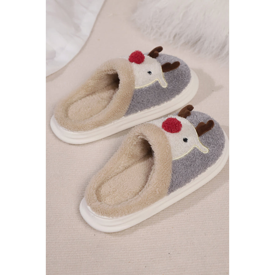 Elk Furry PVC Flat Slippers Apparel and Accessories