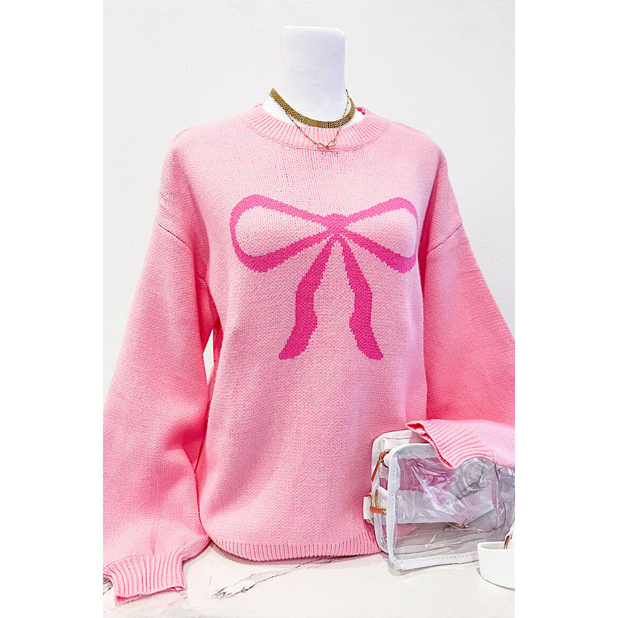 Ella Pink Bow Sweater WS 104 Sweaters