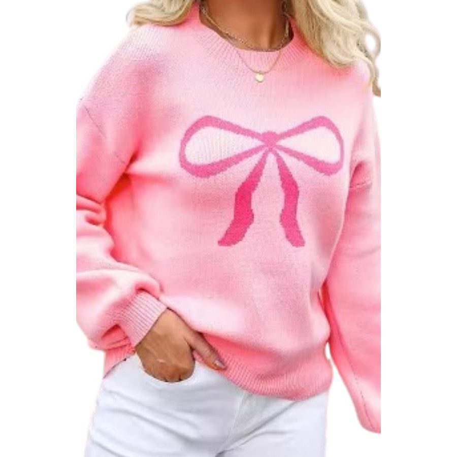 Ella Pink Bow Sweater WS 104 Sweaters