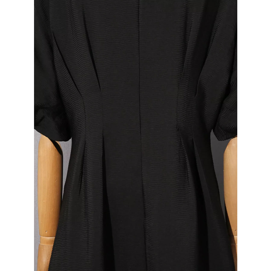 Embellished Puff Sleeve Midi Dress Apparel and Accessories
