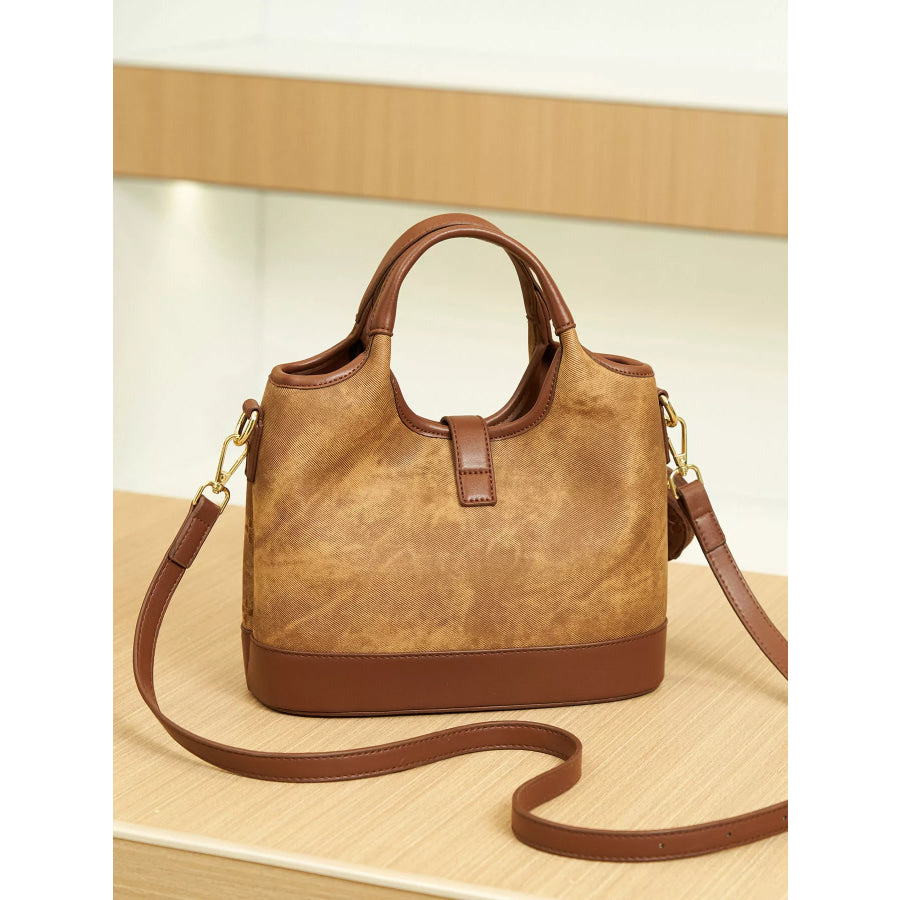 Embossed Crossbody Bag with Detachable Coin Pouch Apparel and Accessories