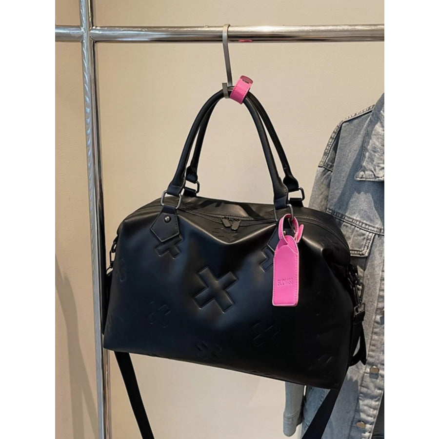 Embossed Duffle Bag Black / One Size Apparel and Accessories
