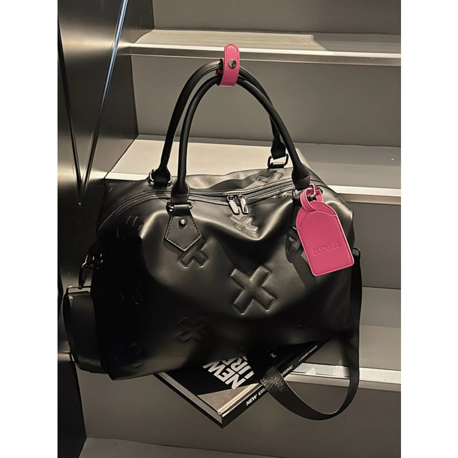 Embossed Duffle Bag Black / One Size Apparel and Accessories