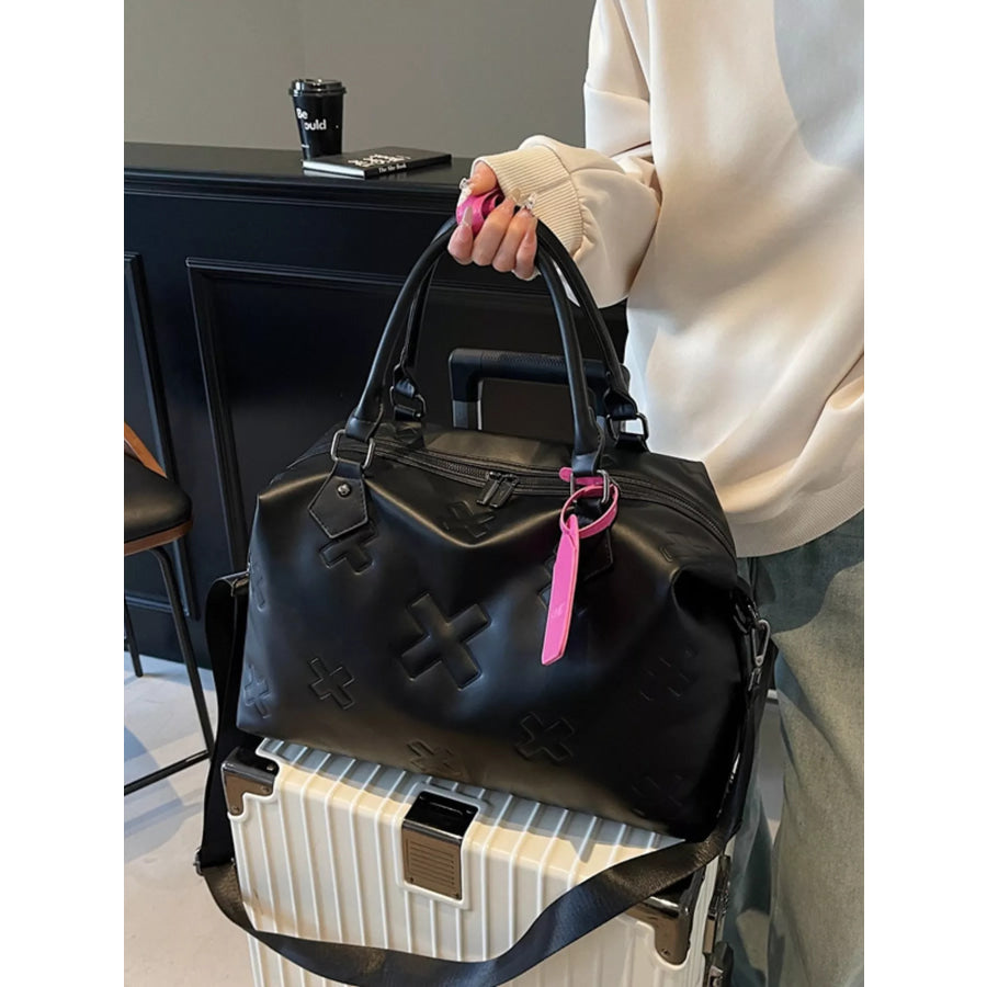 Embossed Duffle Bag Black / One Size Apparel and Accessories