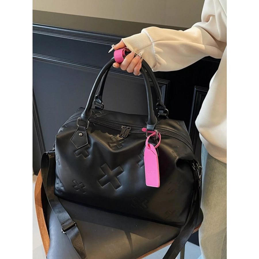 Embossed Duffle Bag Black / One Size Apparel and Accessories