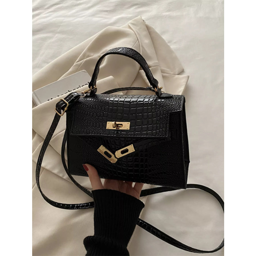 Embossed Flap Crossbody Bag Apparel and Accessories