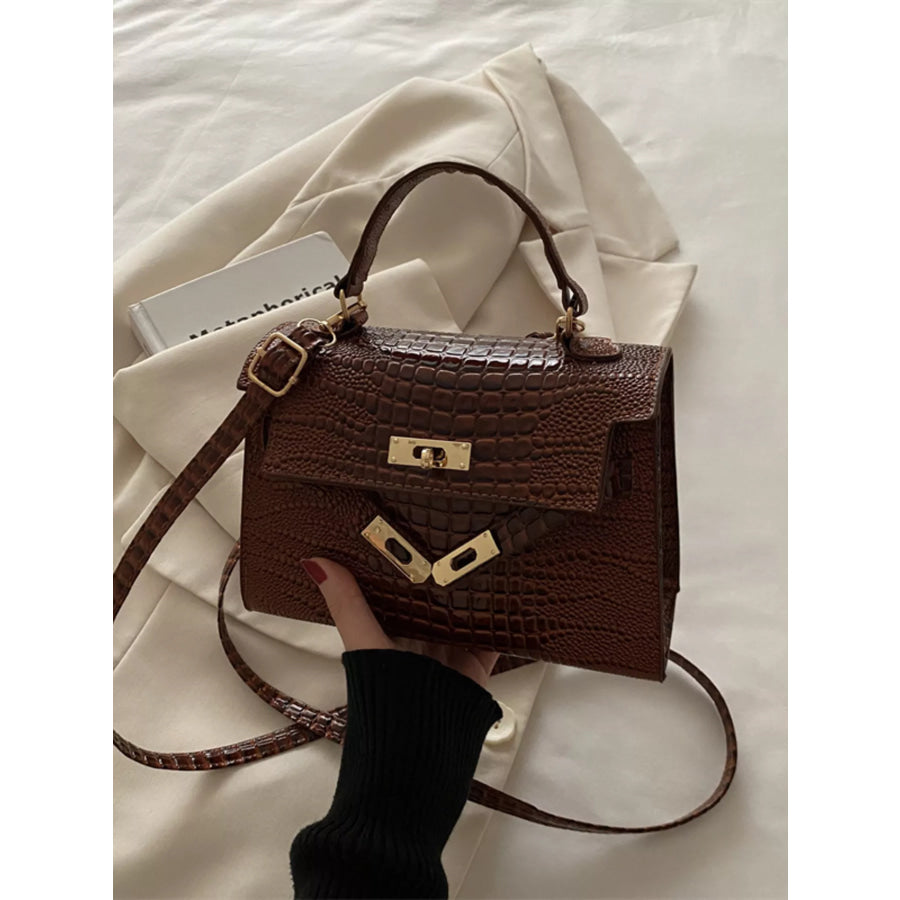 Embossed Flap Crossbody Bag Apparel and Accessories