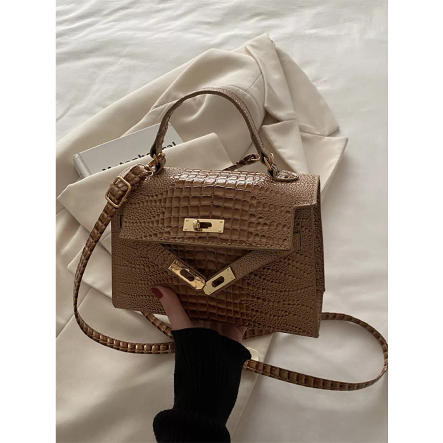 Embossed Flap Crossbody Bag Apparel and Accessories