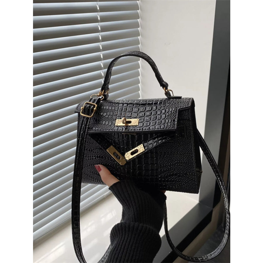 Embossed Flap Crossbody Bag Apparel and Accessories