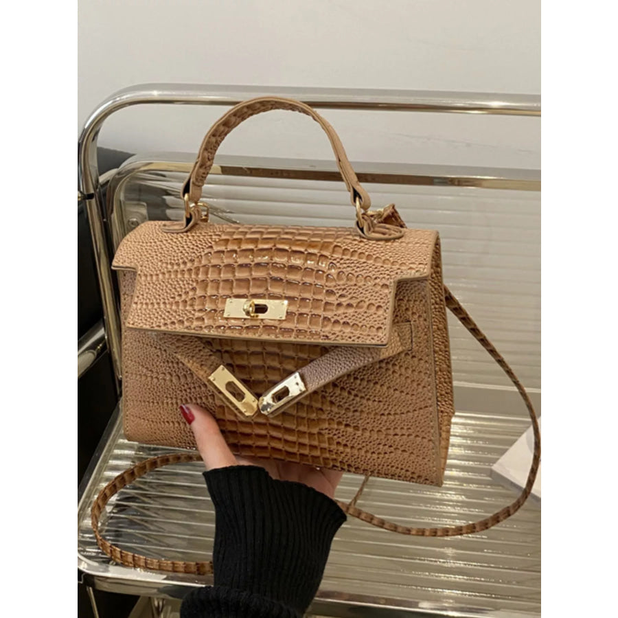 Embossed Flap Crossbody Bag Apparel and Accessories