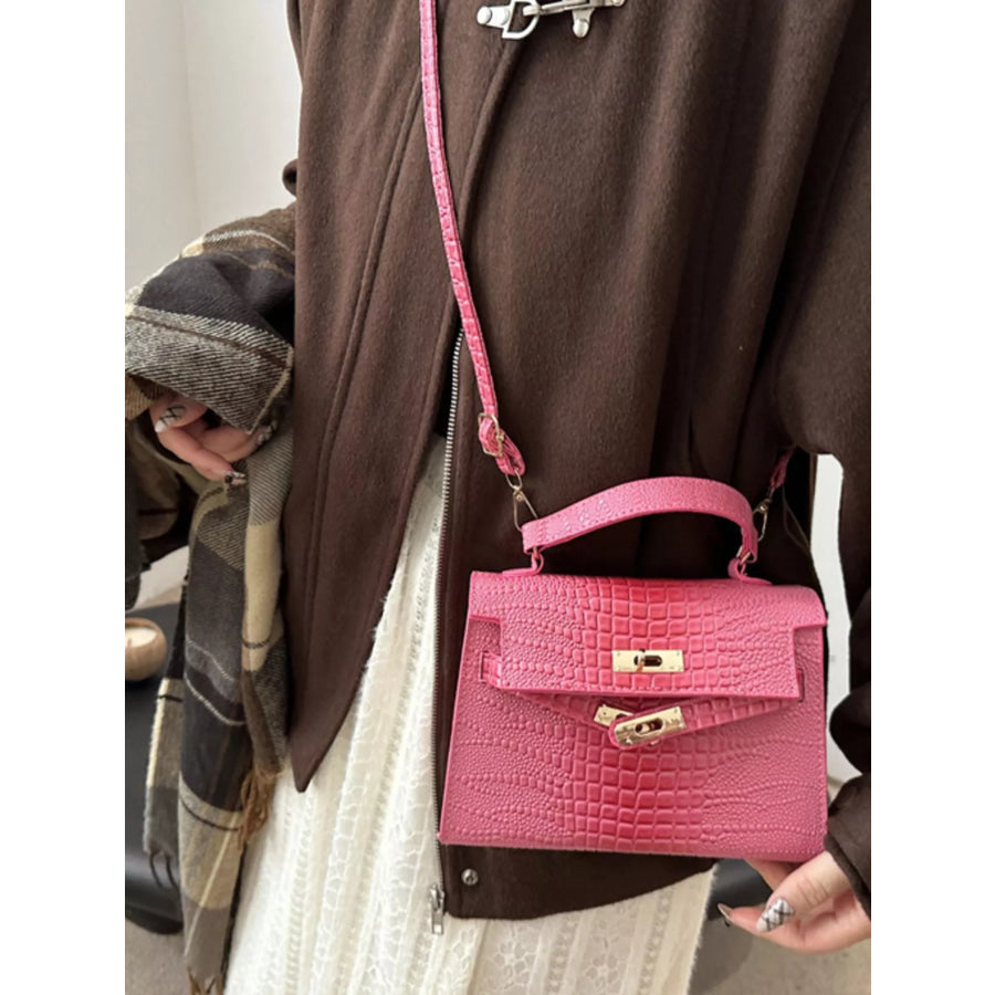 Embossed Flap Crossbody Bag Apparel and Accessories