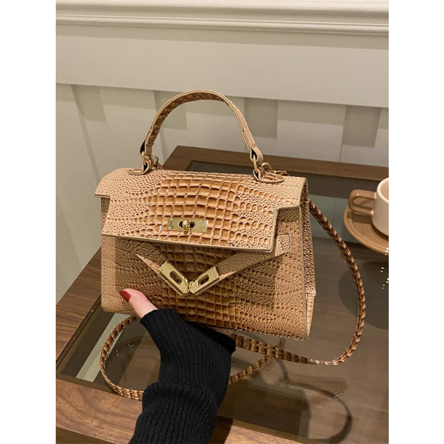 Embossed Flap Crossbody Bag Apparel and Accessories