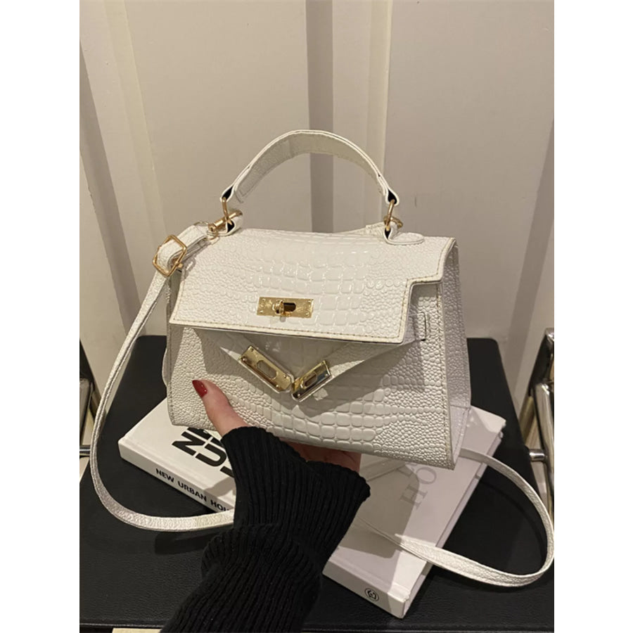 Embossed Flap Crossbody Bag Apparel and Accessories