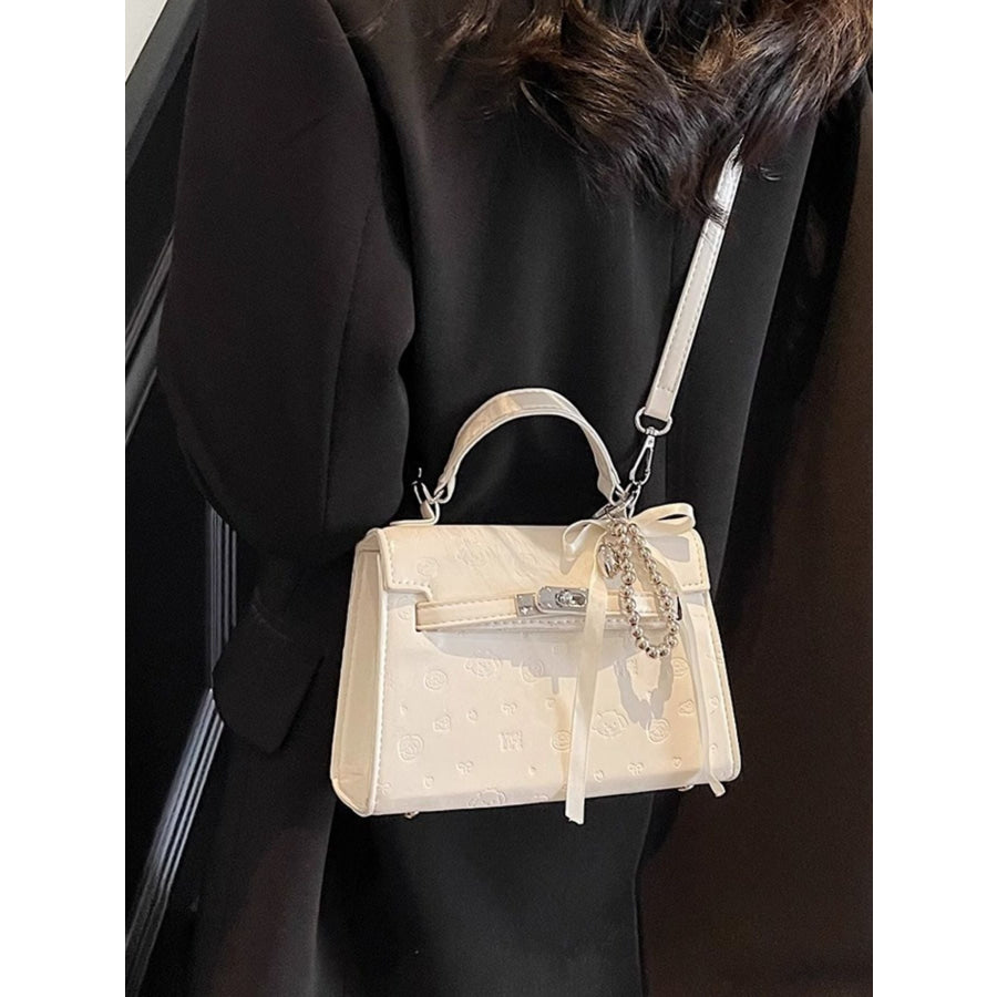 Embossed Pattern Flap Crossbody Bag Apparel and Accessories