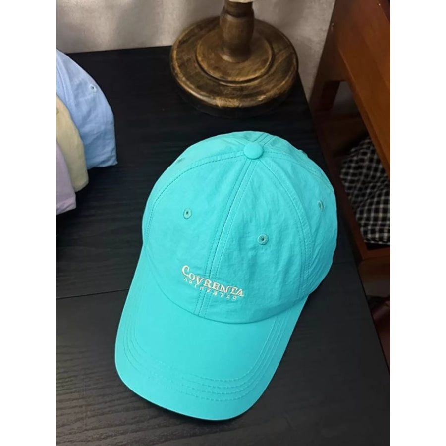 Embroidered Adjustable Baseball Cap Lake Blue / One Size Apparel and Accessories