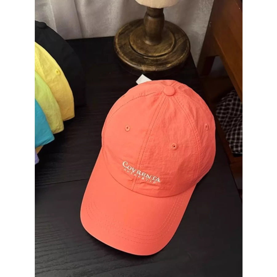 Embroidered Adjustable Baseball Cap Orange Red / One Size Apparel and Accessories