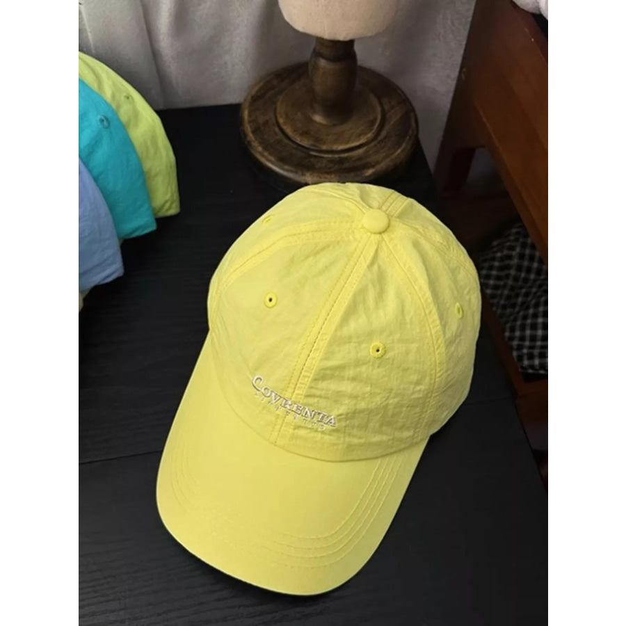 Embroidered Adjustable Baseball Cap Yellow / One Size Apparel and Accessories