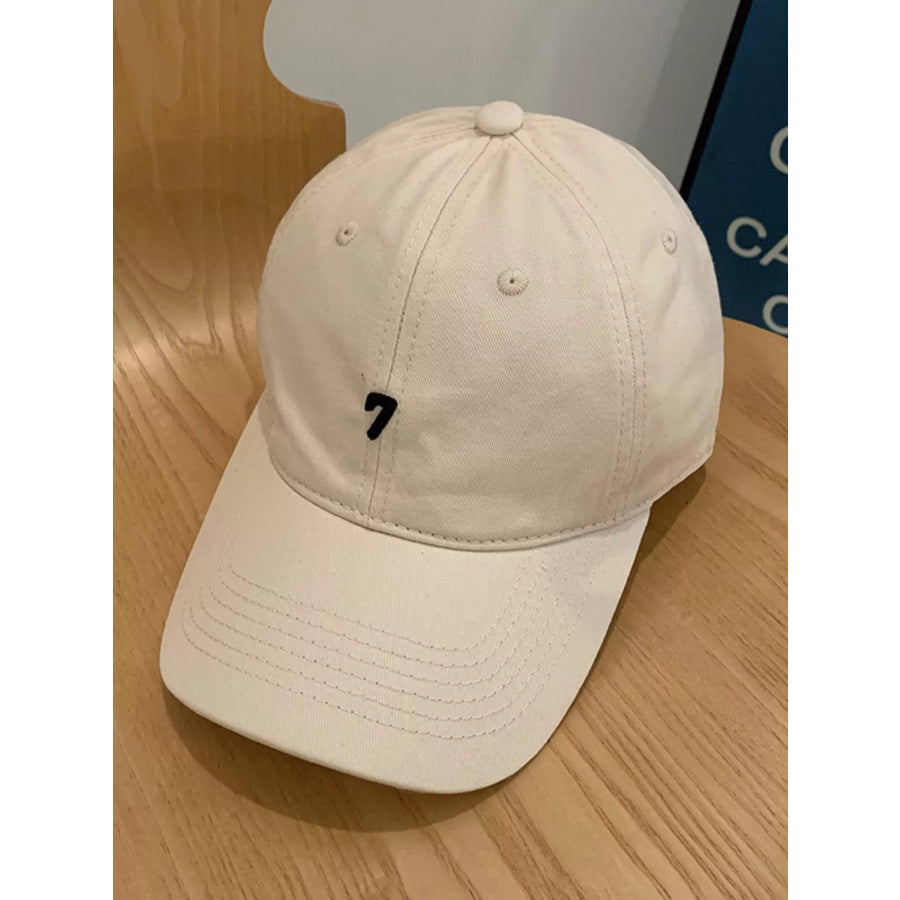 Embroidered Baseball Cap Beige / One Size Apparel and Accessories