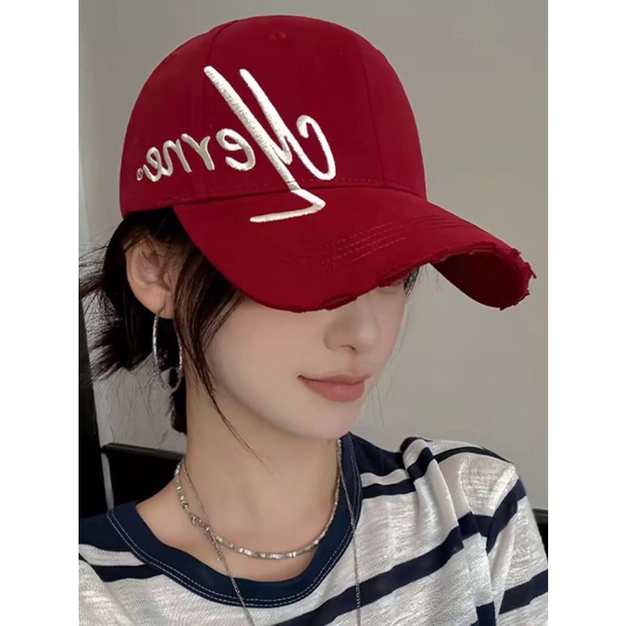 Embroidered Baseball Cap Burgundy / One Size Apparel and Accessories