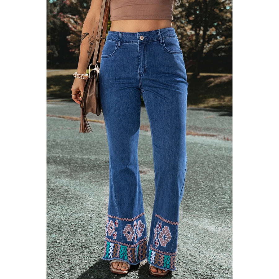 Embroidered Bootcut Jeans Medium / 6 Apparel and Accessories