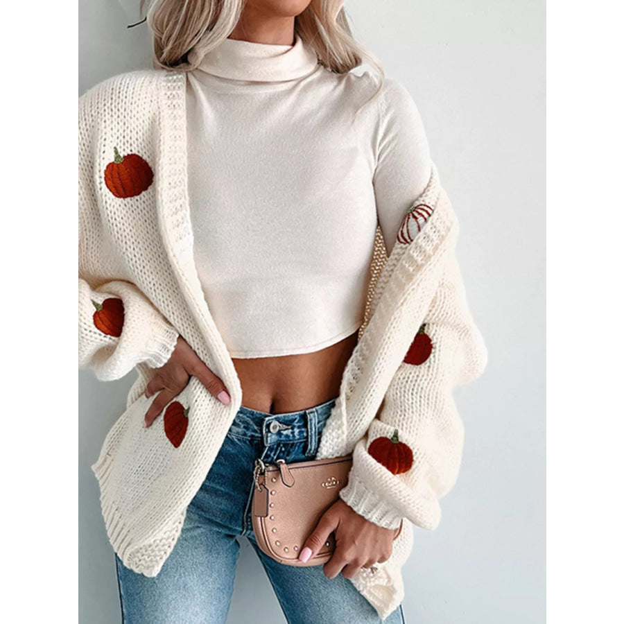 Embroidered Button Up Cardigan Apparel and Accessories