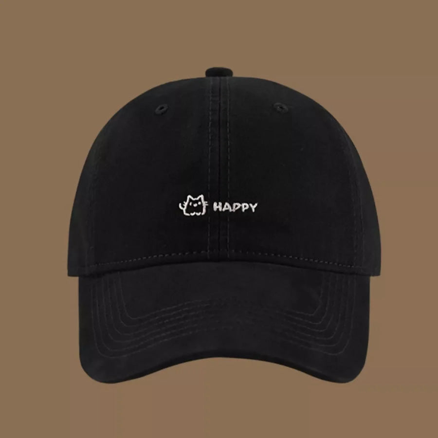 Embroidered Casual Cotton Baseball Cap Black / One Size Apparel and Accessories