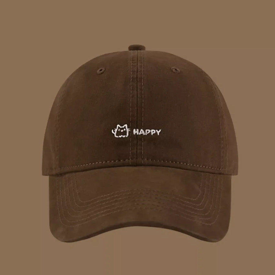 Embroidered Casual Cotton Baseball Cap Brown / One Size Apparel and Accessories