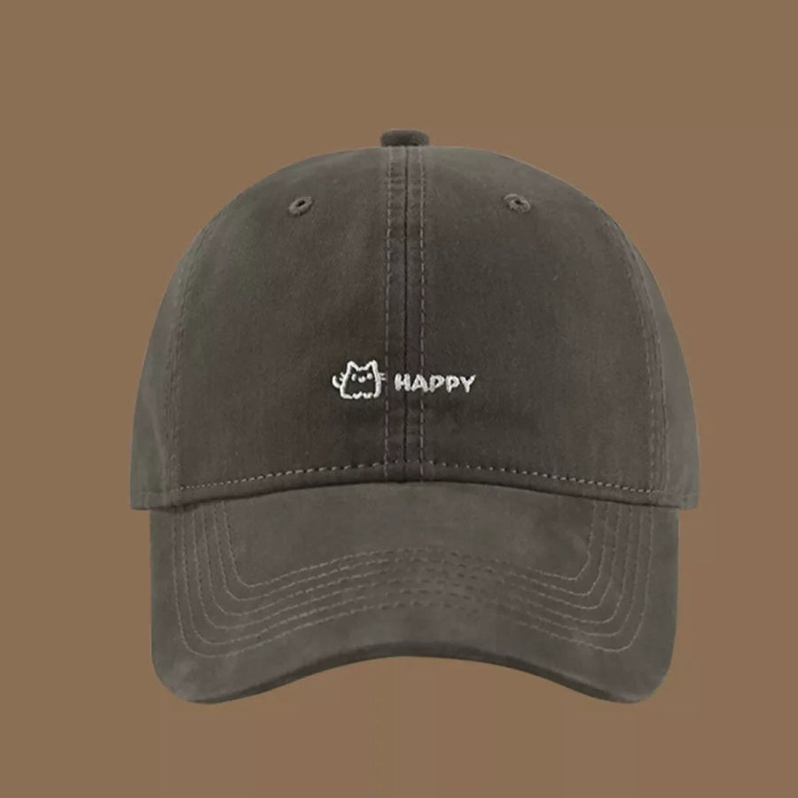 Embroidered Casual Cotton Baseball Cap Grey / One Size Apparel and Accessories