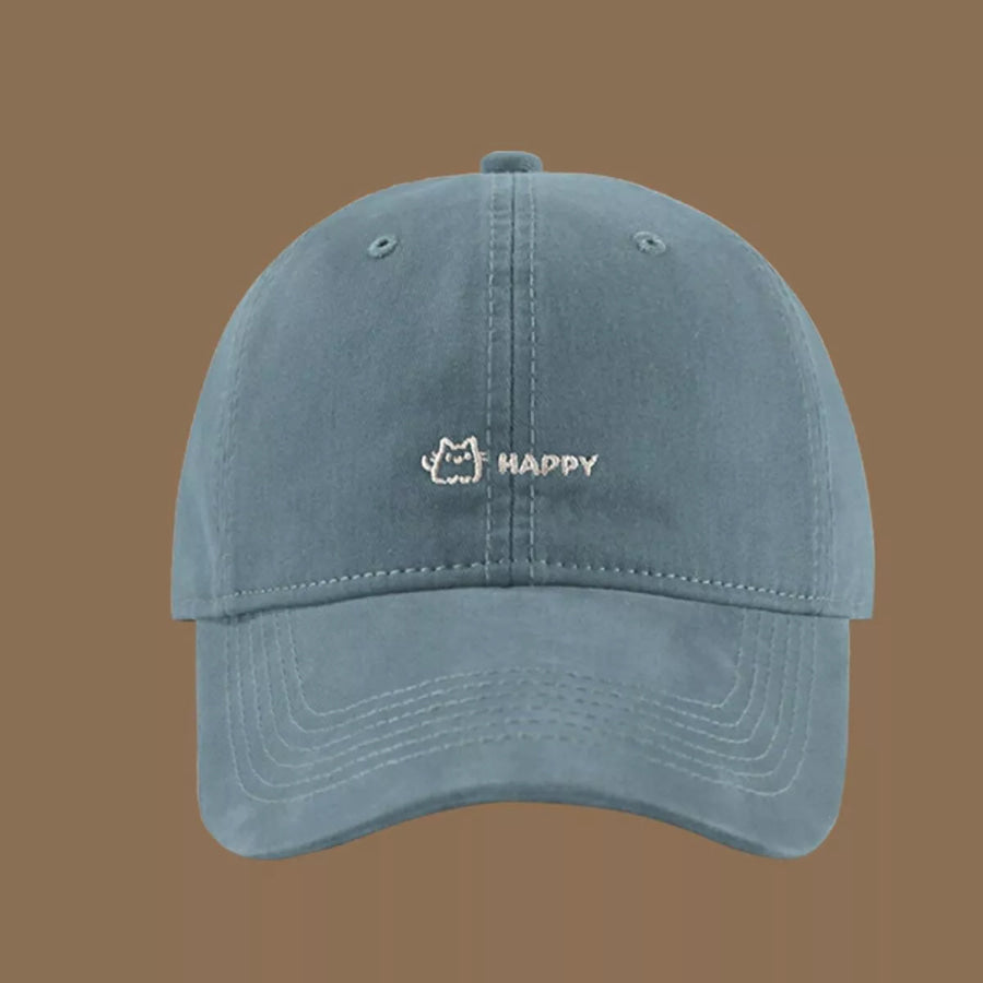 Embroidered Casual Cotton Baseball Cap Mist Blue / One Size Apparel and Accessories