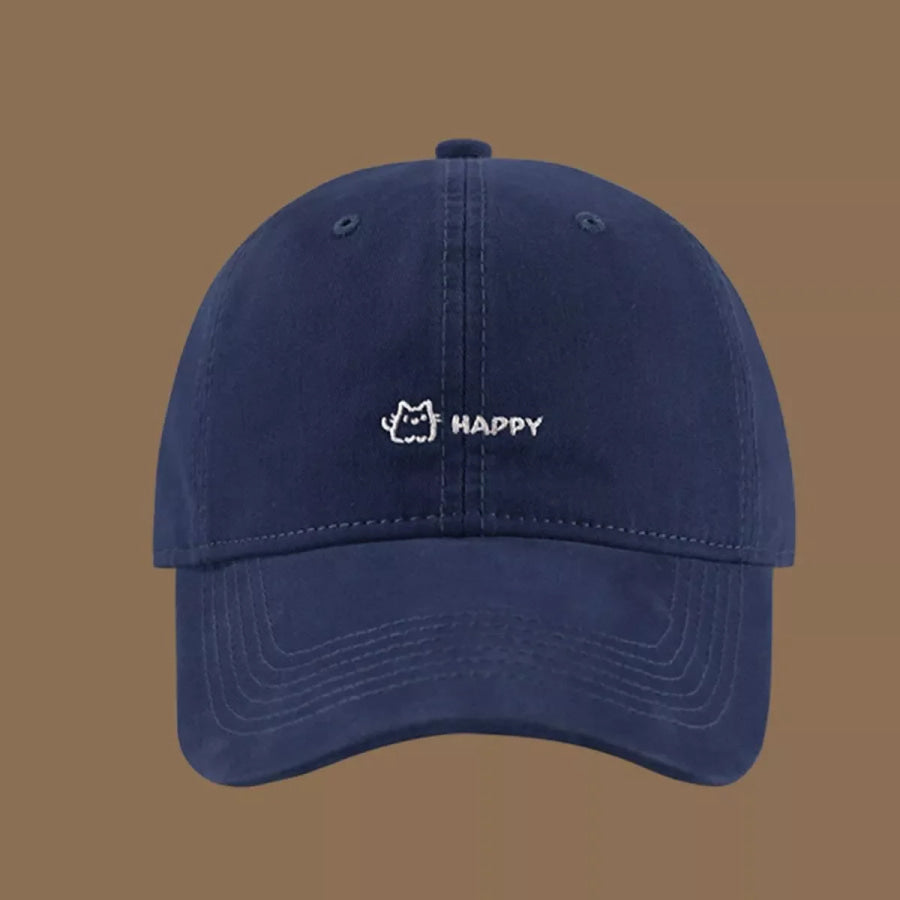 Embroidered Casual Cotton Baseball Cap Navy Blue / One Size Apparel and Accessories
