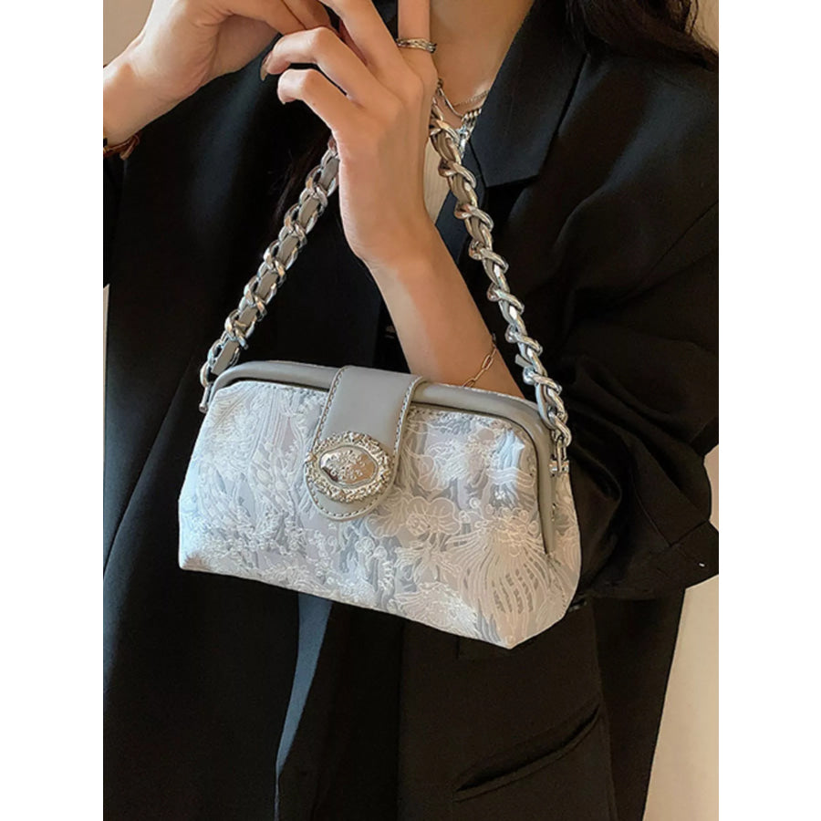 Embroidered Chain Crossbody Bag Apparel and Accessories
