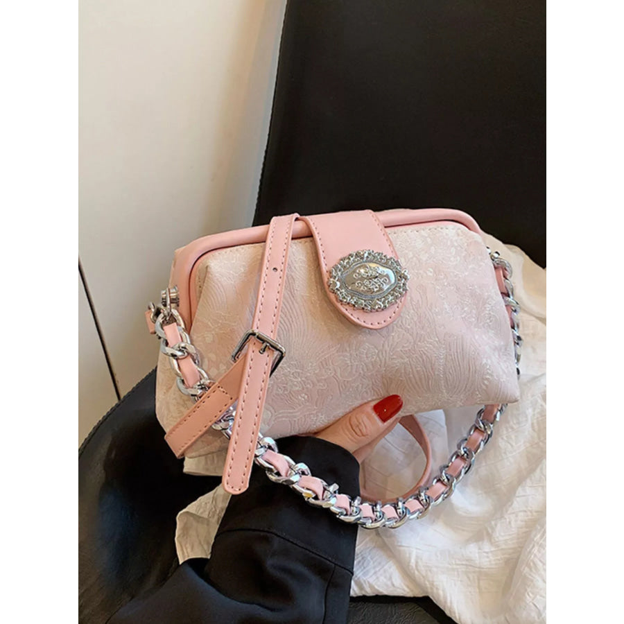 Embroidered Chain Crossbody Bag Apparel and Accessories