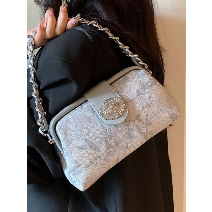Embroidered Chain Crossbody Bag Apparel and Accessories