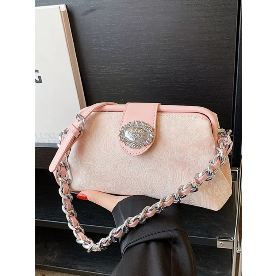 Embroidered Chain Crossbody Bag Apparel and Accessories