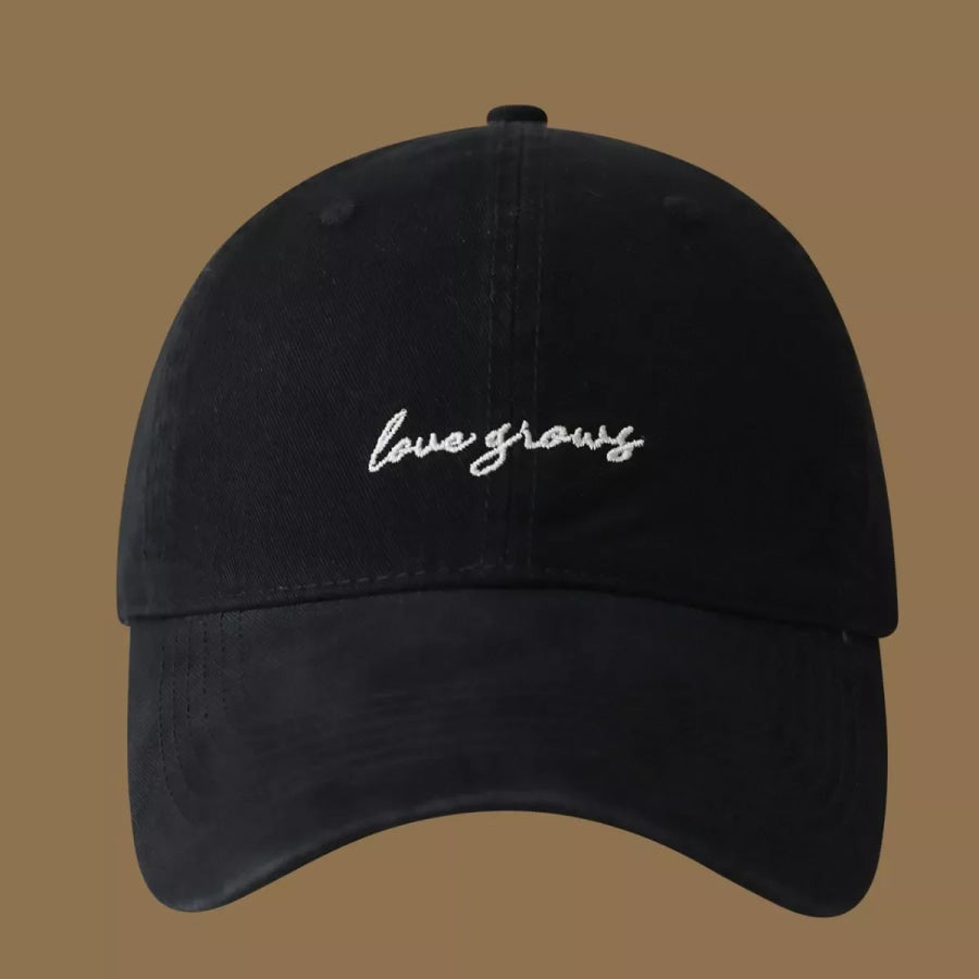 Embroidered Cotton Baseball Cap Black / One Size Apparel and Accessories
