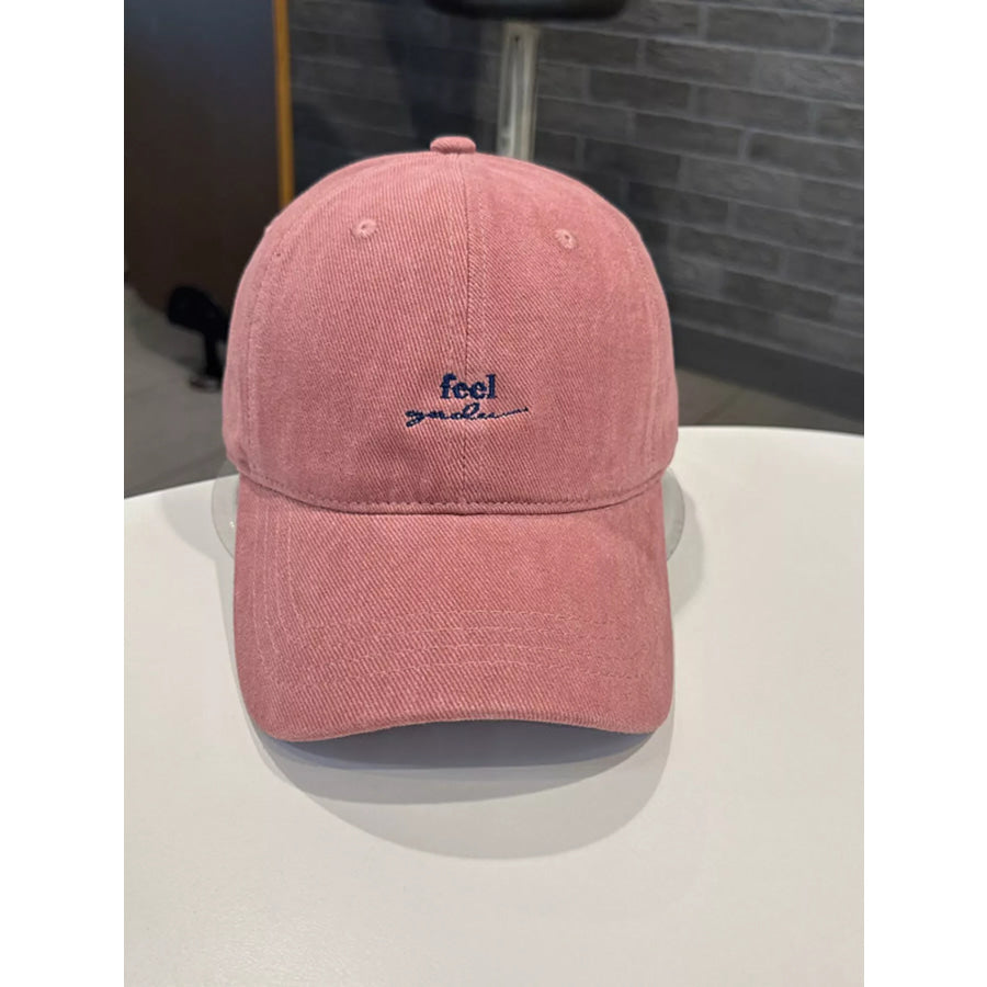 Embroidered Cotton Baseball Cap Dusty Rose / One Size Apparel and Accessories