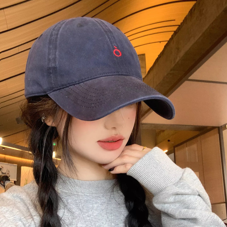 Embroidered Cotton Baseball Cap Indigo / One Size Apparel and Accessories