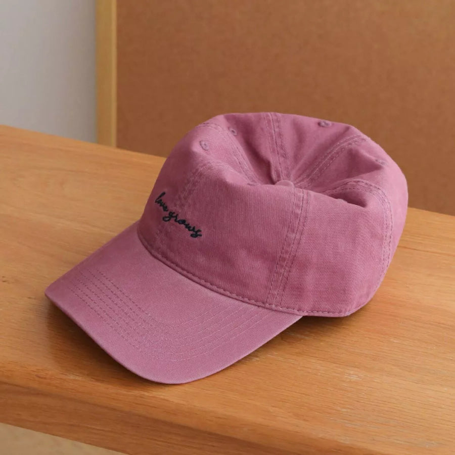 Embroidered Cotton Baseball Cap Raspberry Purple / One Size Apparel and Accessories