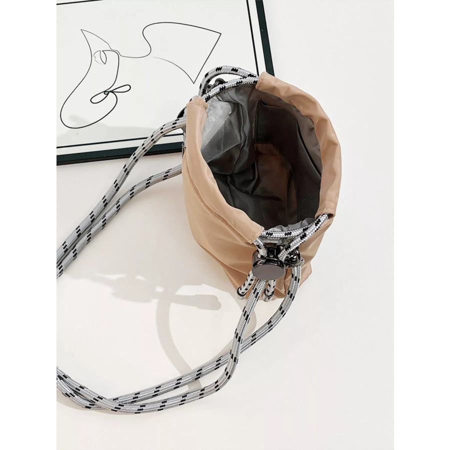 Embroidered Crossbody Bag with Rope Strap Apparel and Accessories