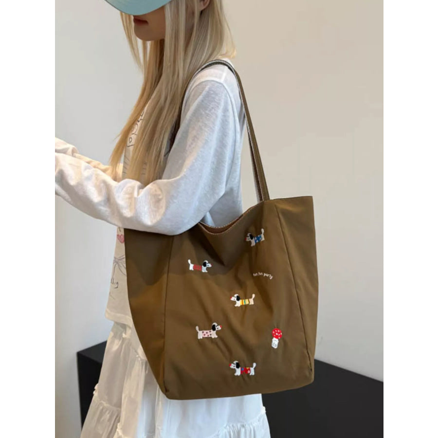 Embroidered Dachshund Shoulder Bag Apparel and Accessories