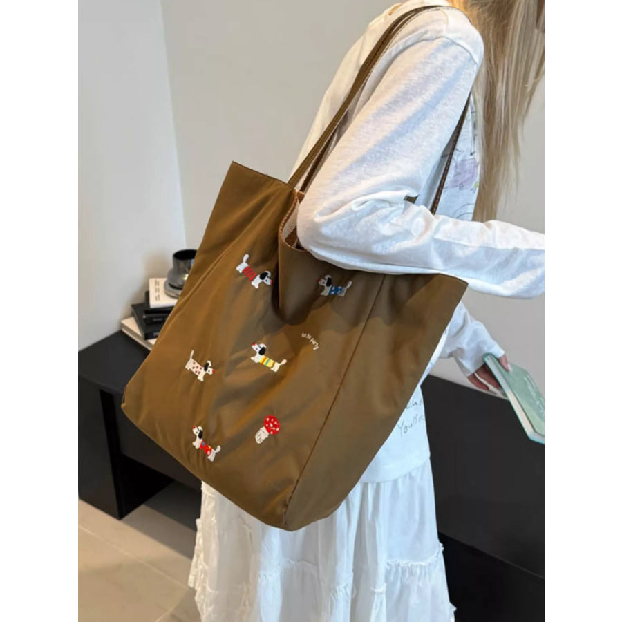 Embroidered Dachshund Shoulder Bag Apparel and Accessories