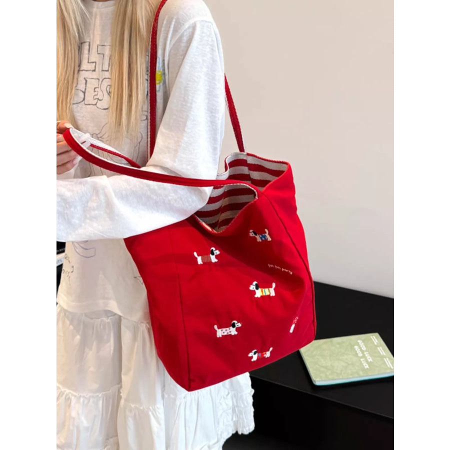 Embroidered Dachshund Shoulder Bag Apparel and Accessories