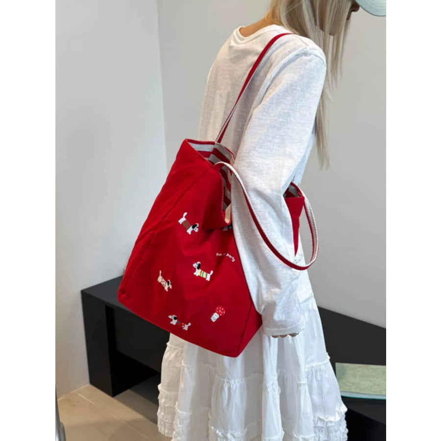 Embroidered Dachshund Shoulder Bag Apparel and Accessories