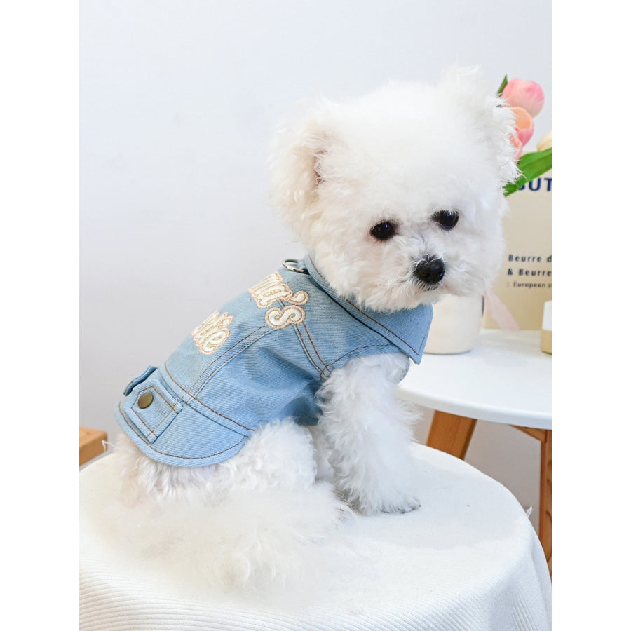 Embroidered Denim Pet Jacket Mom’s Best Friend / XS Apparel and Accessories