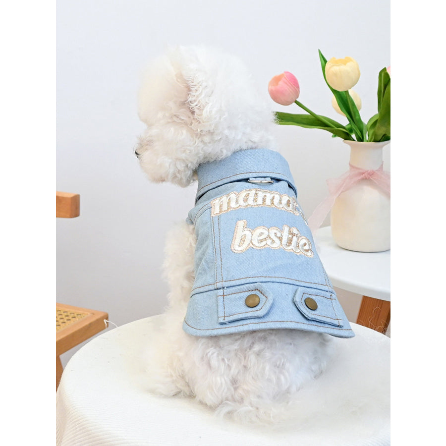 Embroidered Denim Pet Jacket Mom’s Best Friend / XS Apparel and Accessories