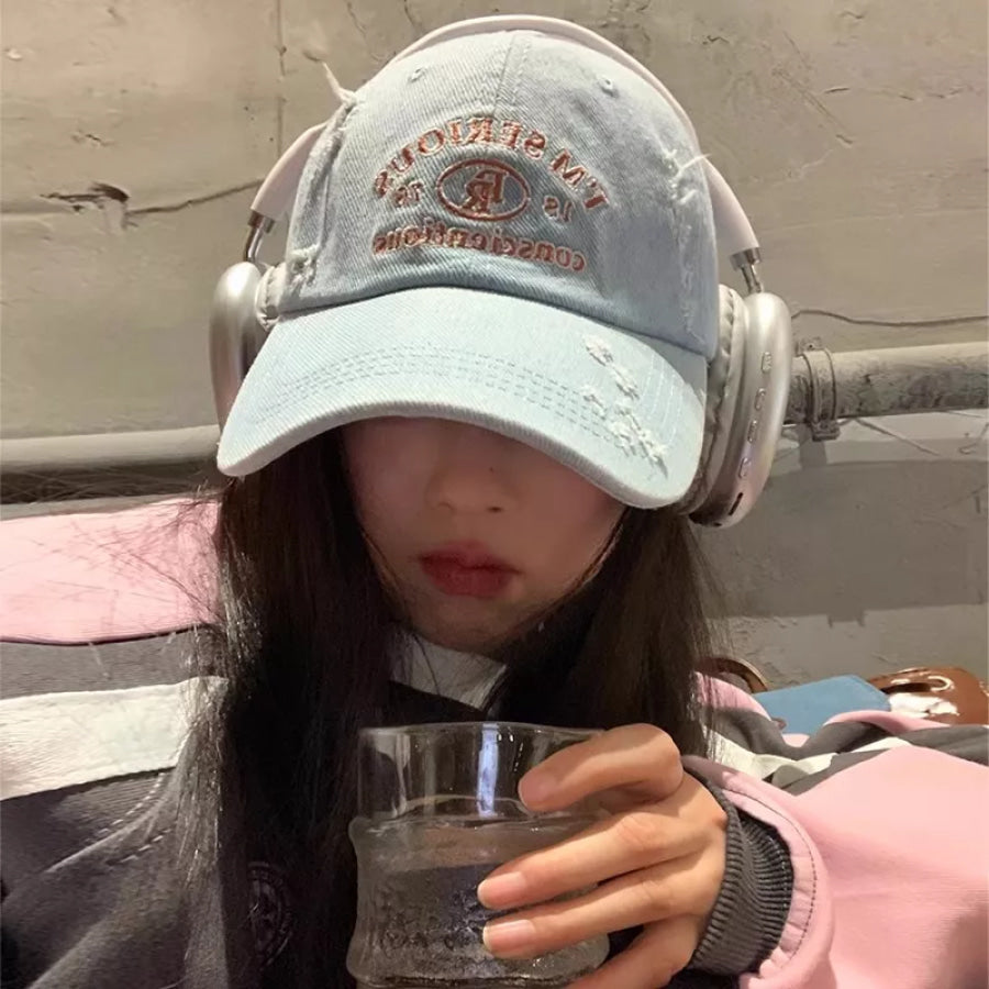 Embroidered Distressed Baseball Cap Apparel and Accessories