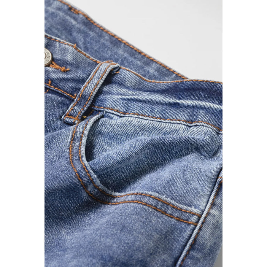 Embroidered Flare Leg Jeans Apparel and Accessories